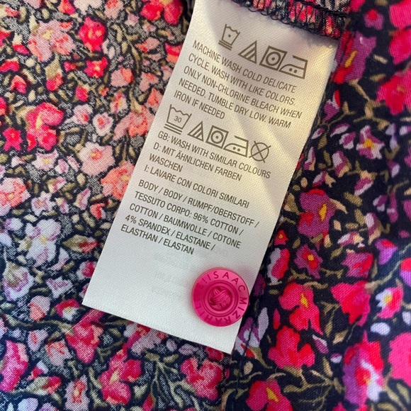 🏝️Big $10 Sale🏝️Isaac Mizrahi Live Floral Button Down Blouse - Picture 6 of 8